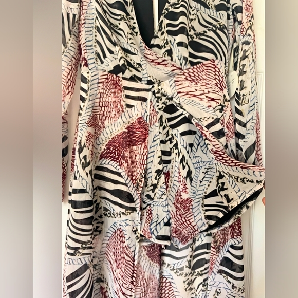 Luxxel Romper Semi-Sheer, Multi Color Print Skirt, Size Medium, Worn Once - Picture 11 of 12